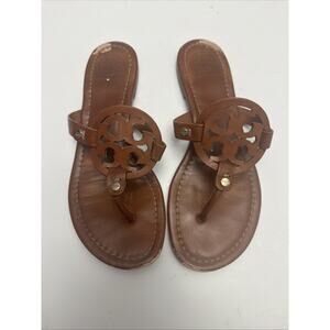 Tory Burch Miller Brown Leather Thong Sandals Women’s Size 6.5